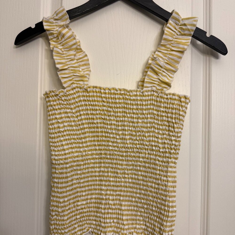 Shein Yellow and White Striped Tube Top